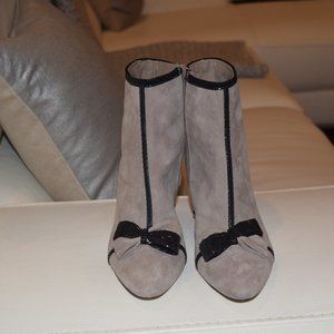 Karl Largerfeld Mona Suede Bow High Heel Booties